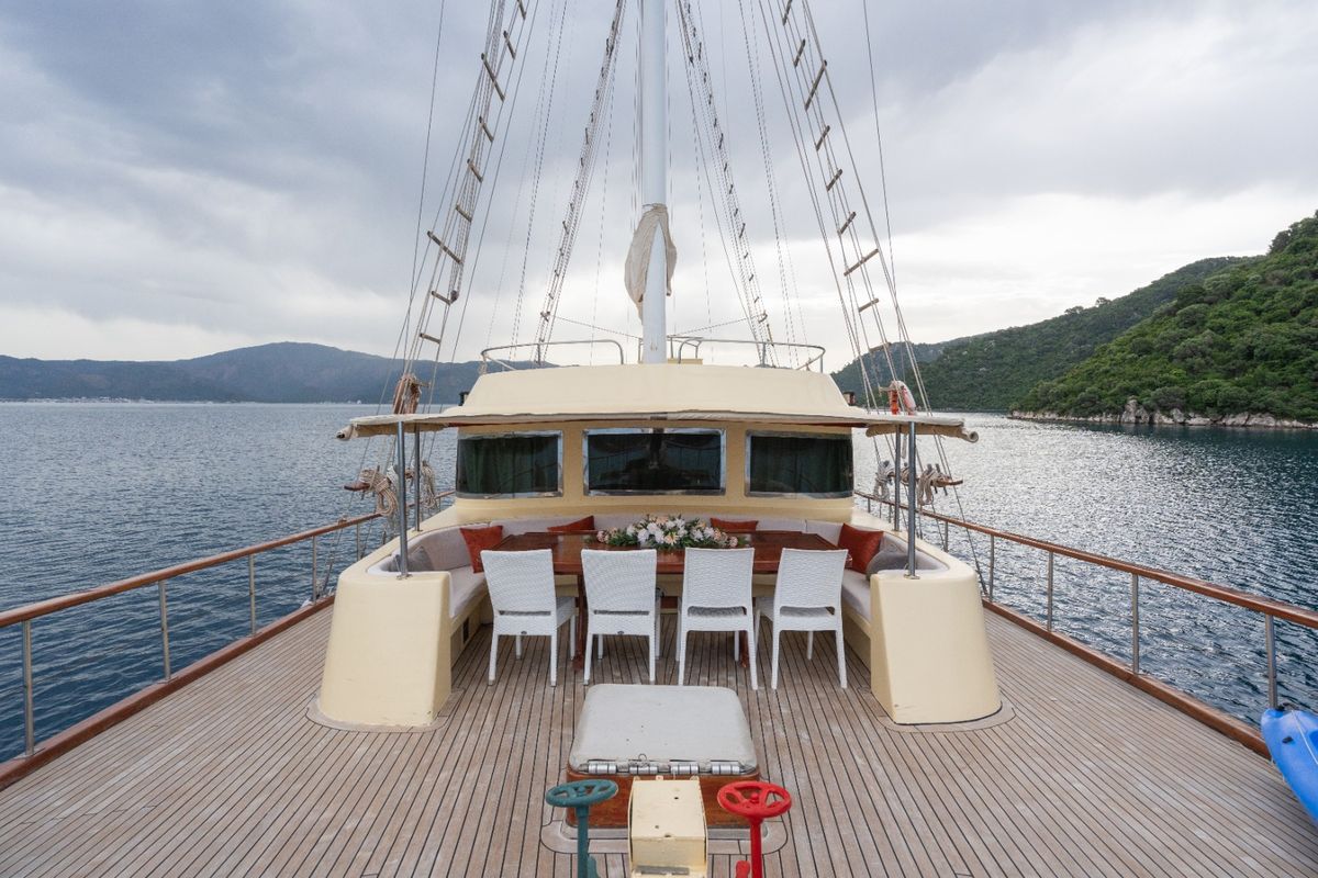 Deck of Memo, a Custom Made Memo yacht at Bodrum, Turkey