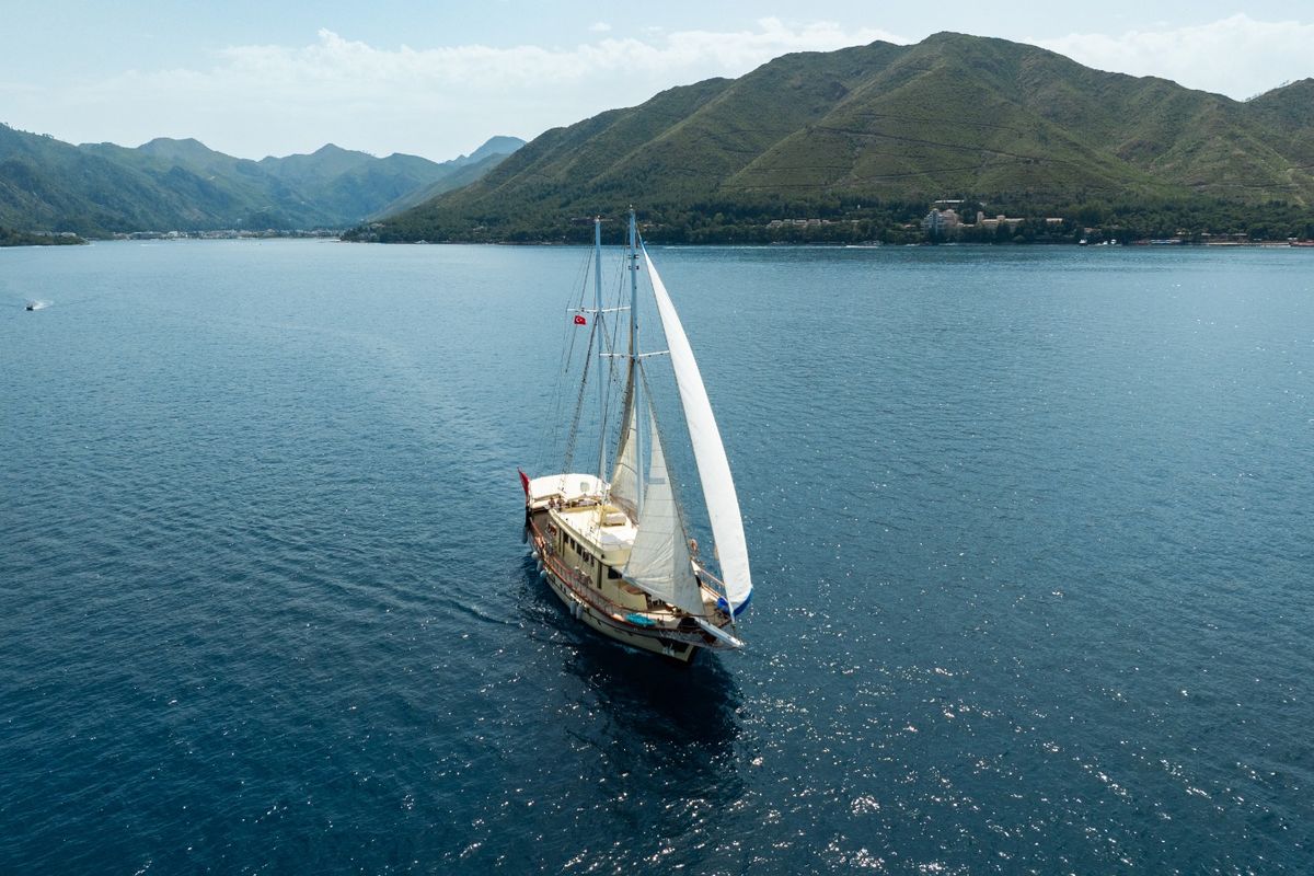 Exterior view of Memo, a Custom Made Memo yacht at Bodrum, Turkey