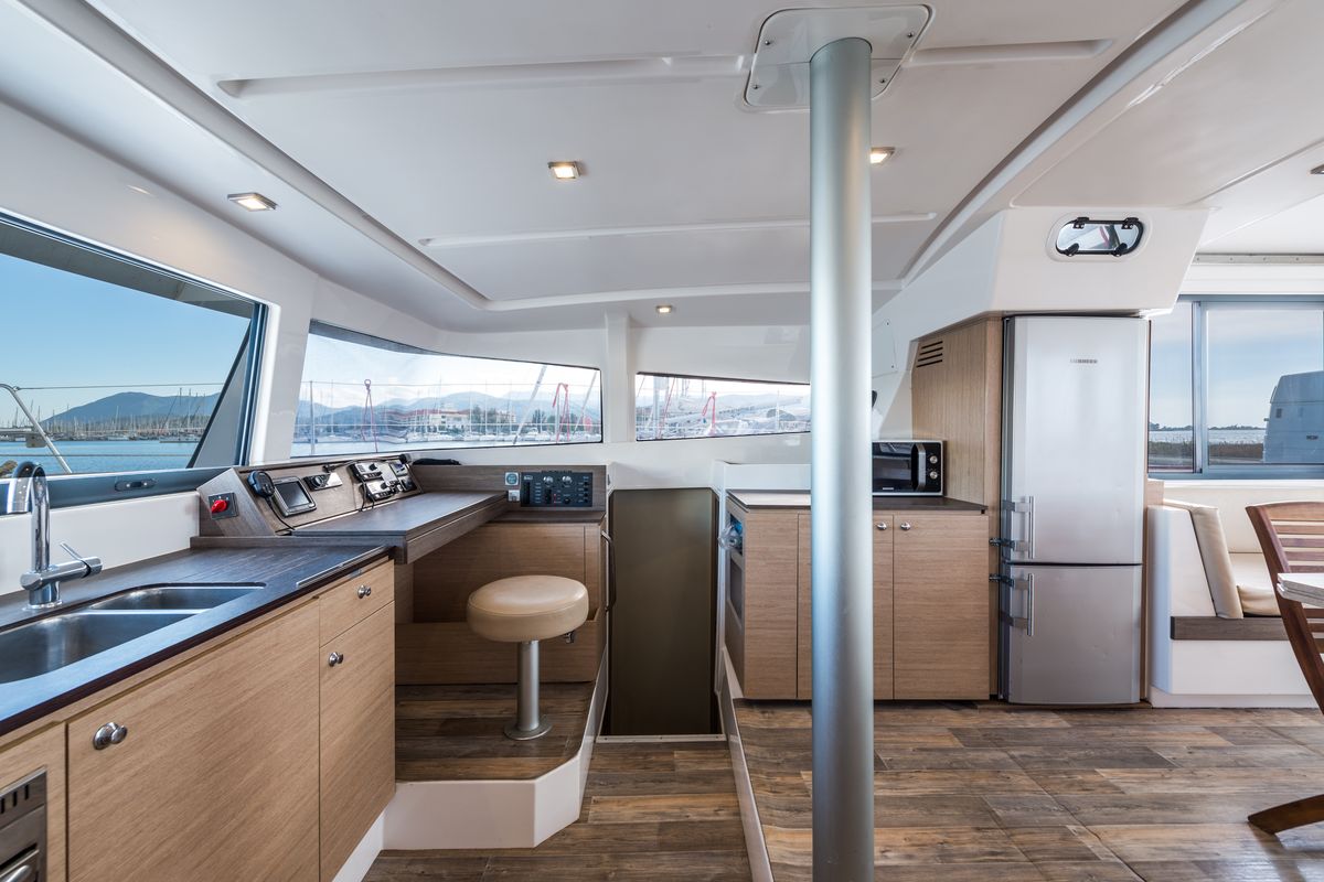 Galley of Vallejo, a Bali 4.0 catamaran at Municipal Unit of Lefkada, Greece