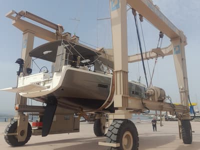 Cockpit of Billywig, a Dufour 430 sailboat at Olbia, Italy