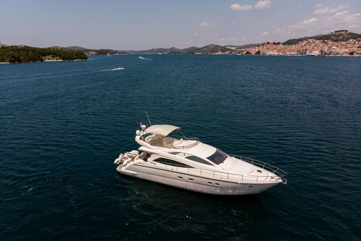 Exterior view of Senza Parole, a Aicon 56 yacht at Podstrana - Miljevac, Croatia