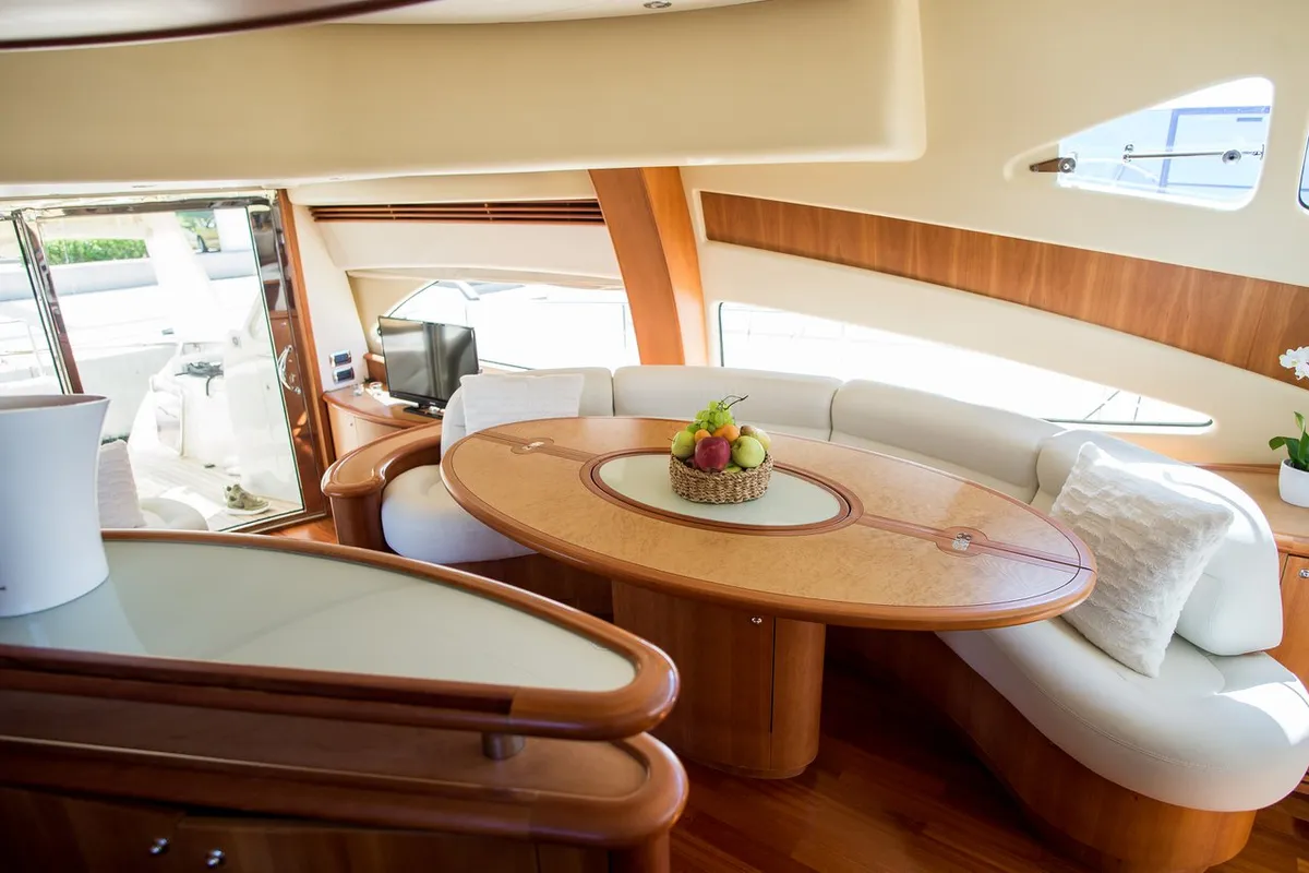 Salon of Senza Parole, a Aicon 56 yacht at Podstrana - Miljevac, Croatia