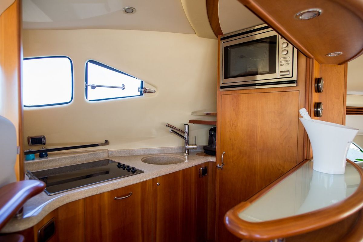 Galley of Senza Parole, a Aicon 56 yacht at Podstrana - Miljevac, Croatia