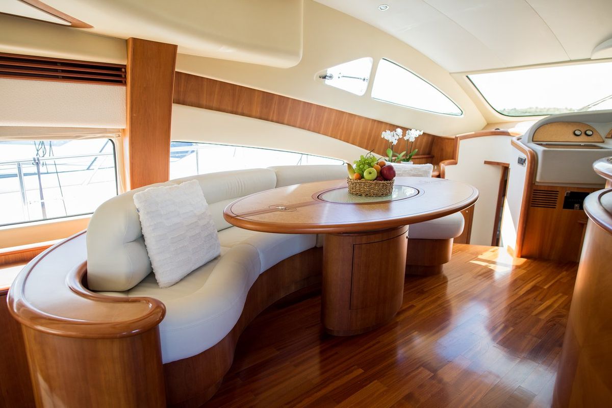 Salon of Senza Parole, a Aicon 56 yacht at Podstrana - Miljevac, Croatia
