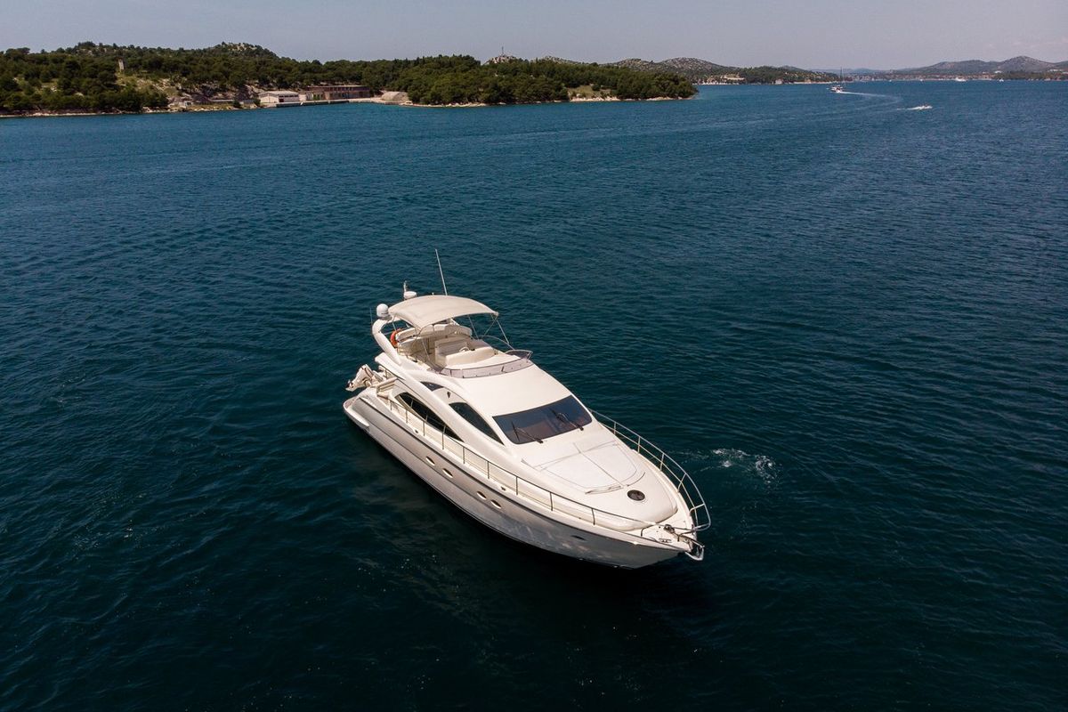 Exterior view of Senza Parole, a Aicon 56 yacht at Podstrana - Miljevac, Croatia