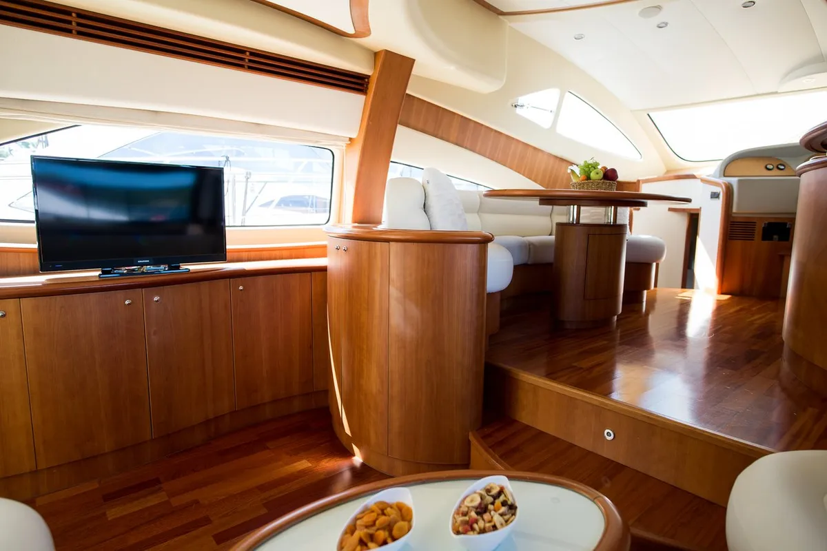 Salon of Senza Parole, a Aicon 56 yacht at Podstrana - Miljevac, Croatia