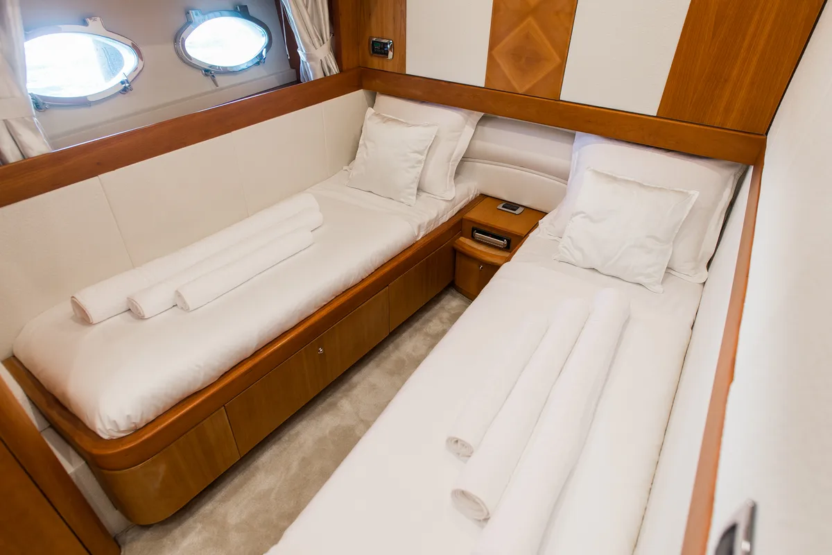 Cabin on Senza Parole, a Aicon 56 yacht at Podstrana - Miljevac, Croatia