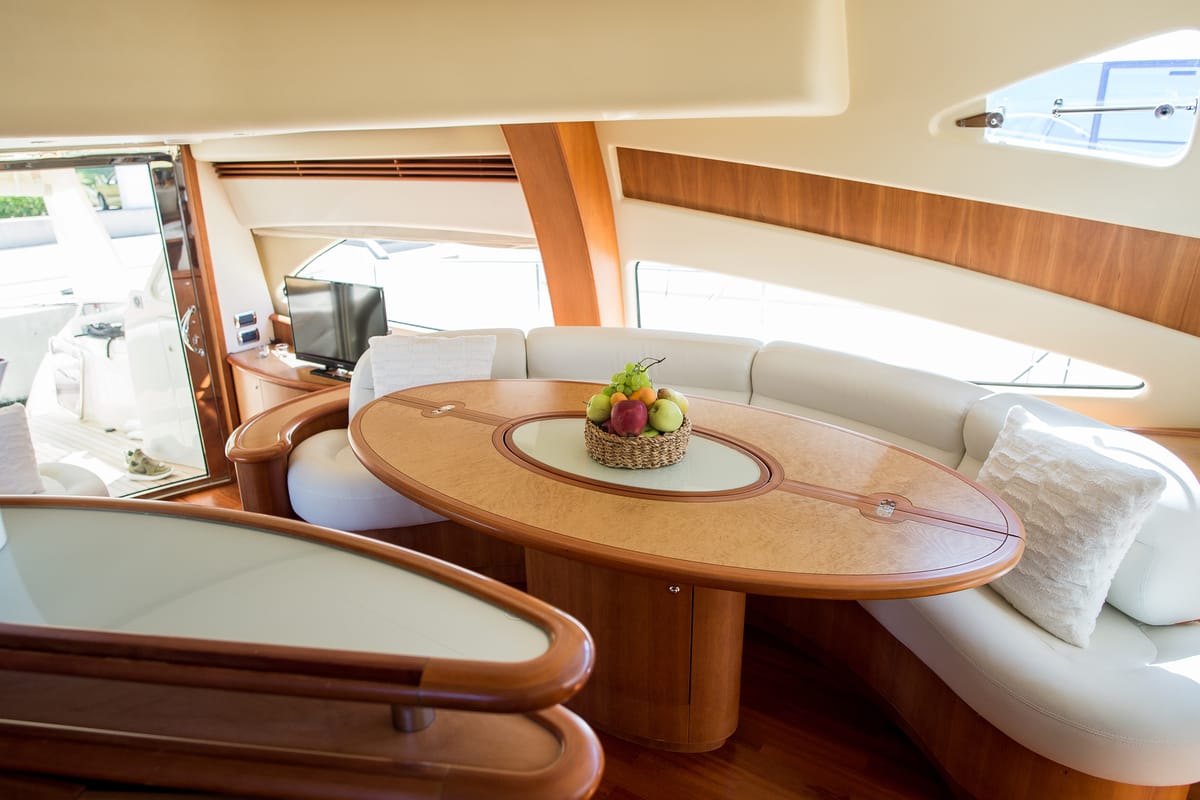 Salon of Senza Parole, a Aicon 56 yacht at Podstrana - Miljevac, Croatia