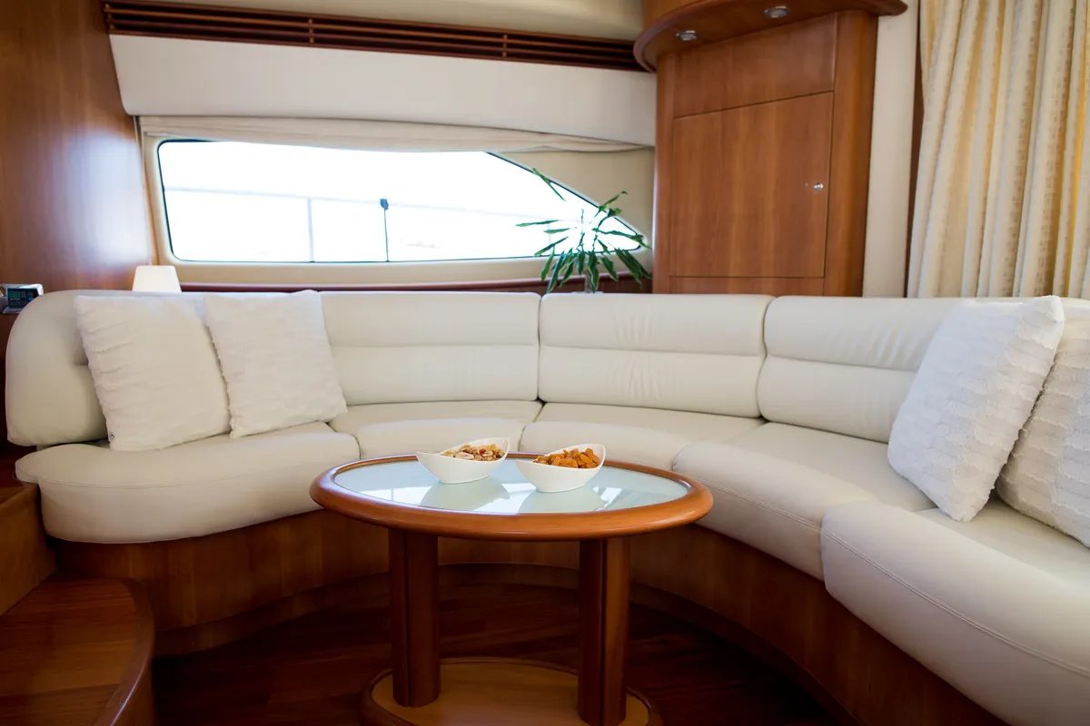 Salon of Senza Parole, a Aicon 56 yacht at Podstrana - Miljevac, Croatia