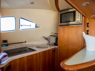 Galley of Senza Parole, a Aicon 56 yacht at Podstrana - Miljevac, Croatia