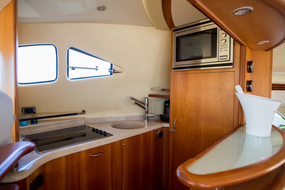 Galley of Senza Parole, a Aicon 56 yacht at Podstrana - Miljevac, Croatia