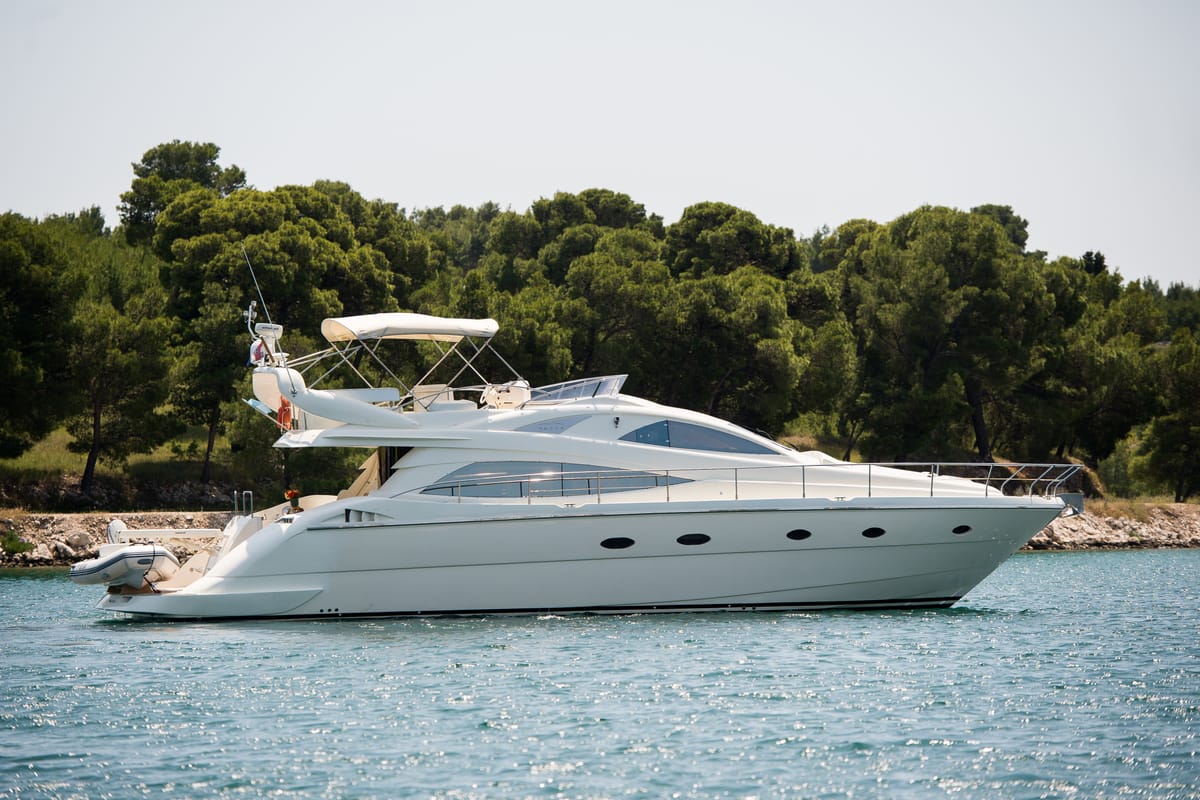 Exterior view of Senza Parole, a Aicon 56 yacht at Podstrana - Miljevac, Croatia
