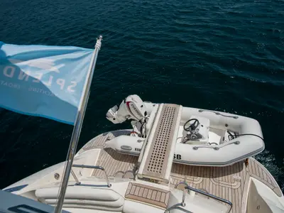 Deck of Senza Parole, a Aicon 56 yacht at Podstrana - Miljevac, Croatia