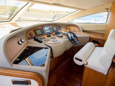Cockpit of Senza Parole, a Aicon 56 yacht at Podstrana - Miljevac, Croatia