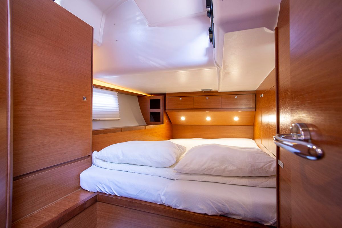 Cabin on Nerthag, a Dufour 520 GL sailboat at Grad Pula, Croatia