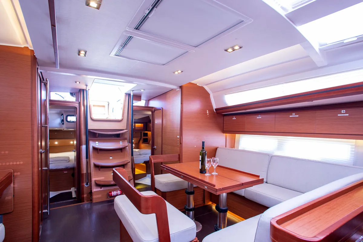 Salon of Nerthag, a Dufour 520 GL sailboat at Grad Pula, Croatia