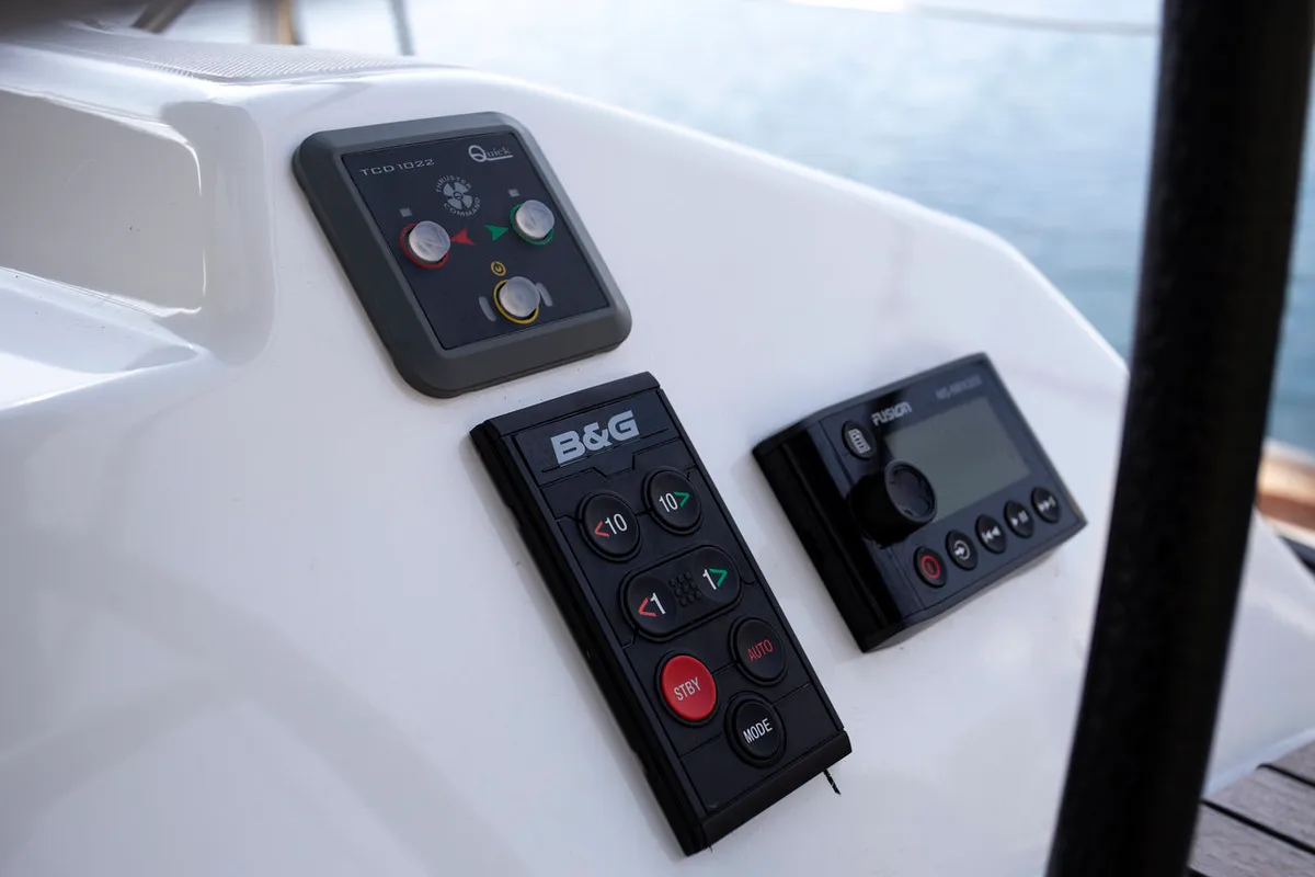 Cockpit of Nerthag, a Dufour 520 GL sailboat at Grad Pula, Croatia