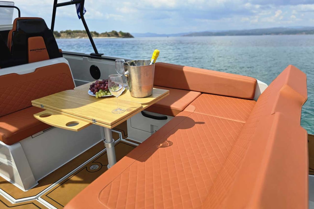 Aquaholic, a Gulet Protagon 25 motorboat at Αμμουλιανή, Greece