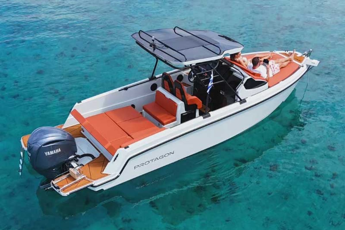 Aquaholic, a Gulet Protagon 25 motorboat at Αμμουλιανή, Greece