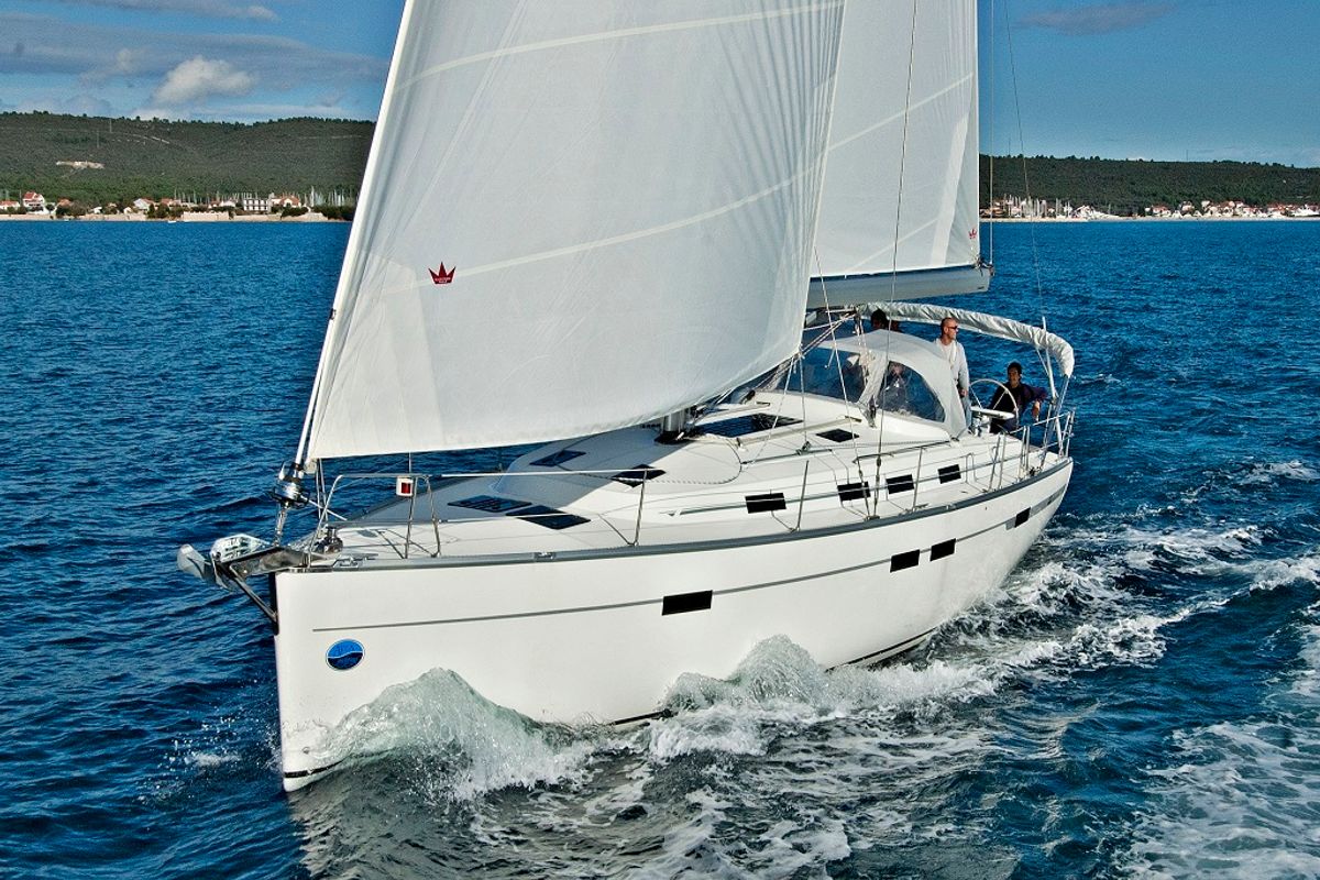 Exterior view of Sophia, a Bavaria Cruiser 45 sailboat at Općina Sukošan, Croatia