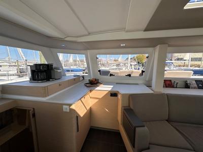 Salon of Selah, a Fountaine Pajot FP 44 Maestro catamaran at Road Town, British Virgin Islands