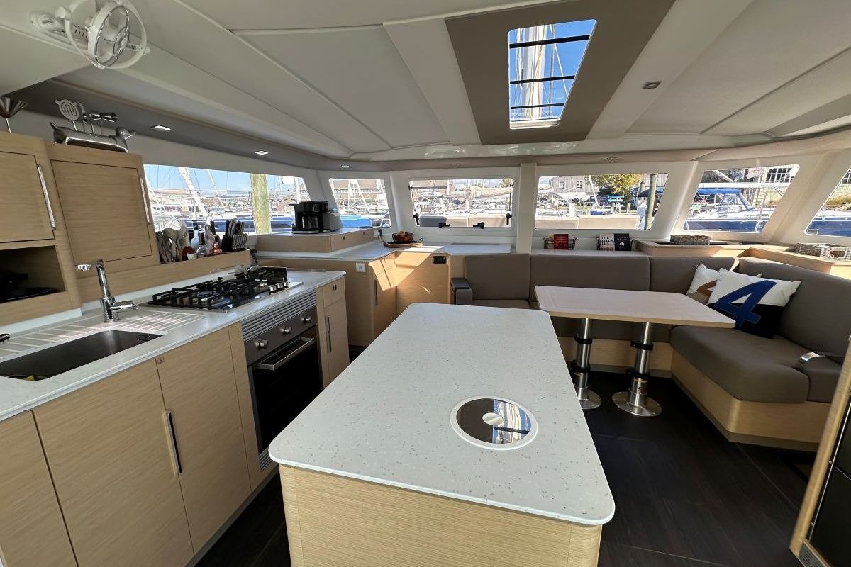 Galley of Selah, a Fountaine Pajot FP 44 Maestro catamaran at Road Town, British Virgin Islands