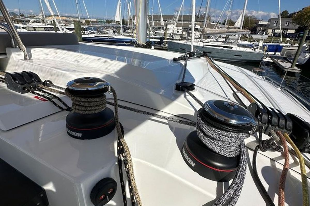 Selah, a Fountaine Pajot FP 44 Maestro catamaran at Road Town, British Virgin Islands