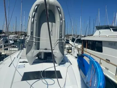 Deck of Okeanida, a Hanse Yachts Hanse 460 sailboat at Lavreotiki Municipal Unit, Greece