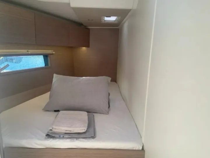 Cabin on Okeanida, a Hanse Yachts Hanse 460 sailboat at Lavreotiki Municipal Unit, Greece