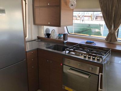 Galley of Smajla 2 Sweden, a Lagoon 52 F catamaran at Athens, Greece