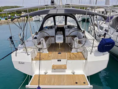 Cockpit of Relax, a Bavaria C42 sailboat at Općina Sukošan, Croatia