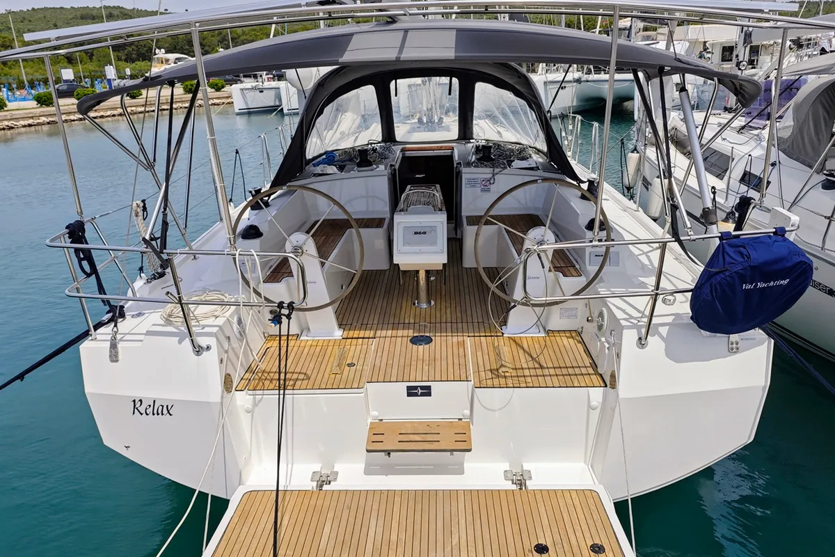 Cockpit of Relax, a Bavaria C42 sailboat at Općina Sukošan, Croatia