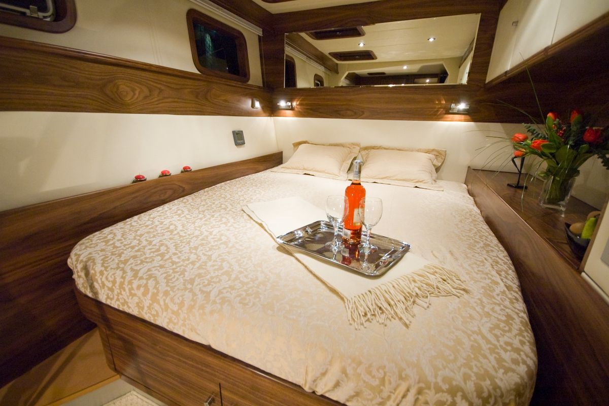 Cabin on Marea, a Sunreef Yachts Sunreef 62 catamaran at Isla Aguja Cabins San Blas, Panama