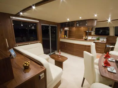 Salon of Marea, a Sunreef Yachts Sunreef 62 catamaran at Isla Aguja Cabins San Blas, Panama