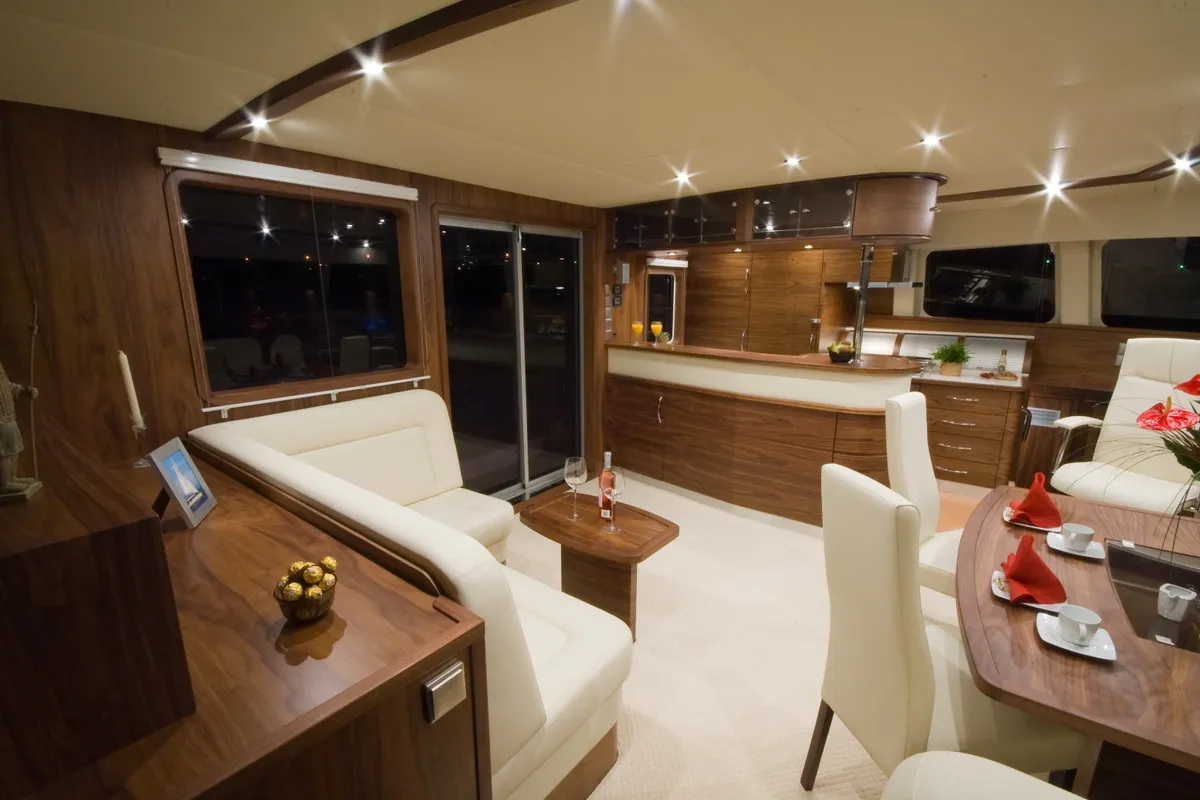 Salon of Marea, a Sunreef Yachts Sunreef 62 catamaran at Isla Aguja Cabins San Blas, Panama