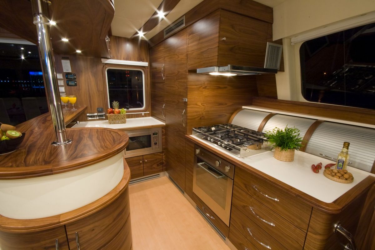 Galley of Marea, a Sunreef Yachts Sunreef 62 catamaran at Isla Aguja Cabins San Blas, Panama