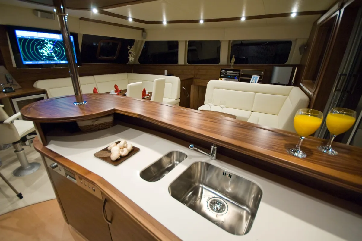 Galley of Marea, a Sunreef Yachts Sunreef 62 catamaran at Isla Aguja Cabins San Blas, Panama
