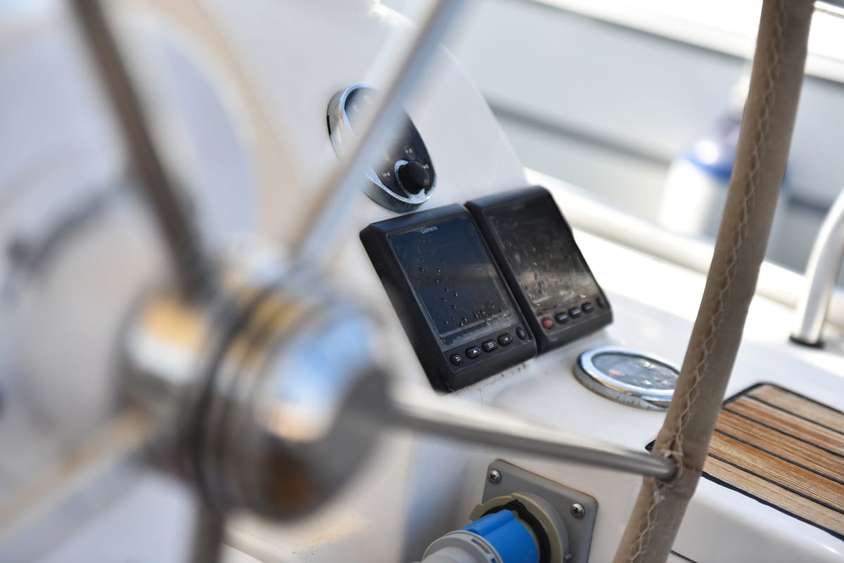 Cockpit of Chill Bill, a Bavaria Cruiser 41 sailboat at Zadar, Croatia