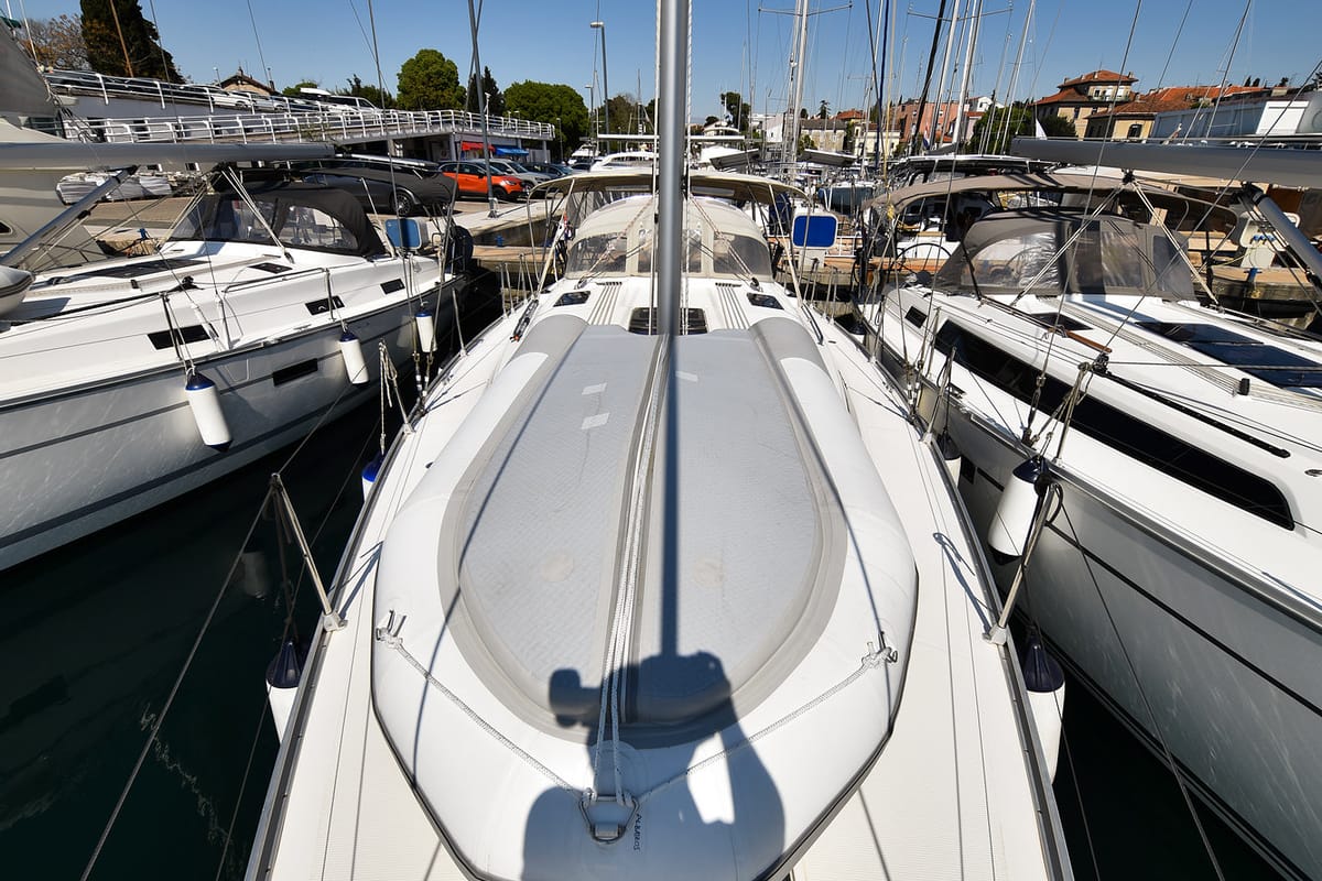 Deck of Chill Bill, a Bavaria Cruiser 41 sailboat at Zadar, Croatia