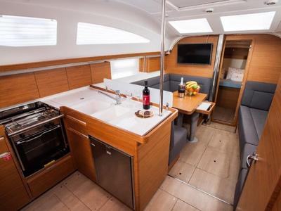 Galley of Stardust, a Elan Impression 40 sailboat at Zadar, Croatia