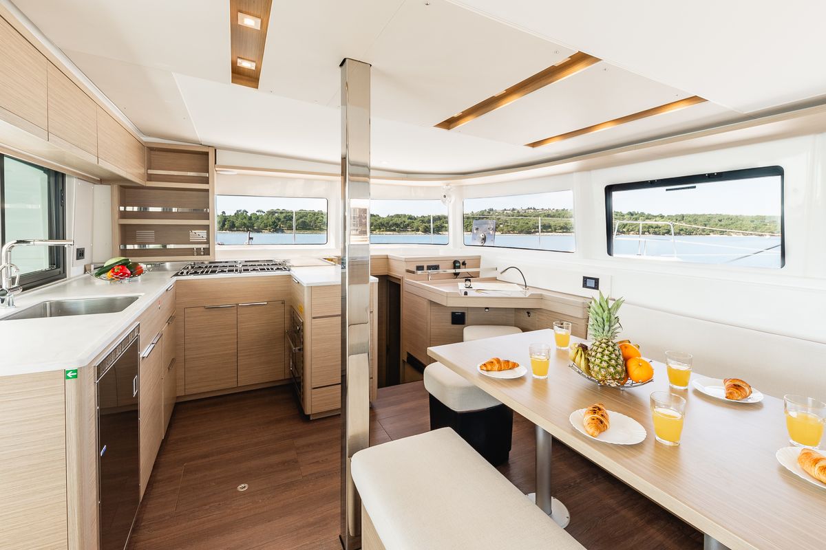 Galley of Poseidon, a Lagoon 46 catamaran at Grad Šibenik, Croatia