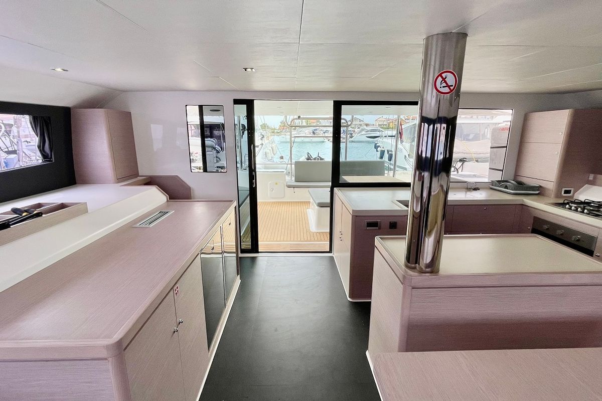 Galley of Mojito, a Dufour 48 Catamaran catamaran at Pirovac, Croatia