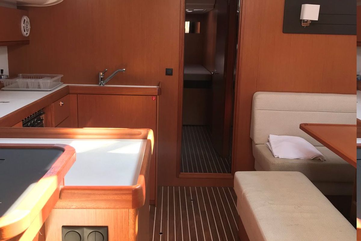 Salon of Apollon, a Bavaria Cruiser 51 sailboat at Athens, Greece