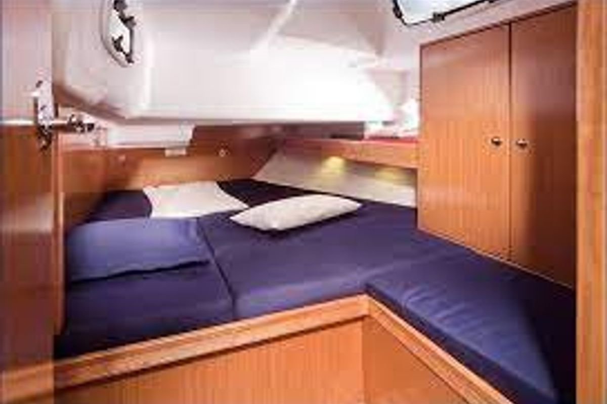 Cabin on Apollon, a Bavaria Cruiser 51 sailboat at Athens, Greece