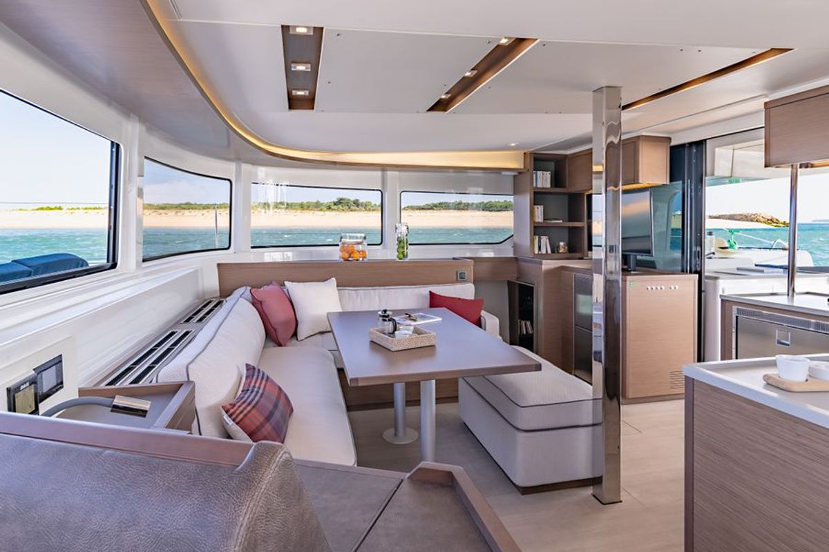 Salon of Corfu, a Lagoon 46 catamaran at Benitses, Greece
