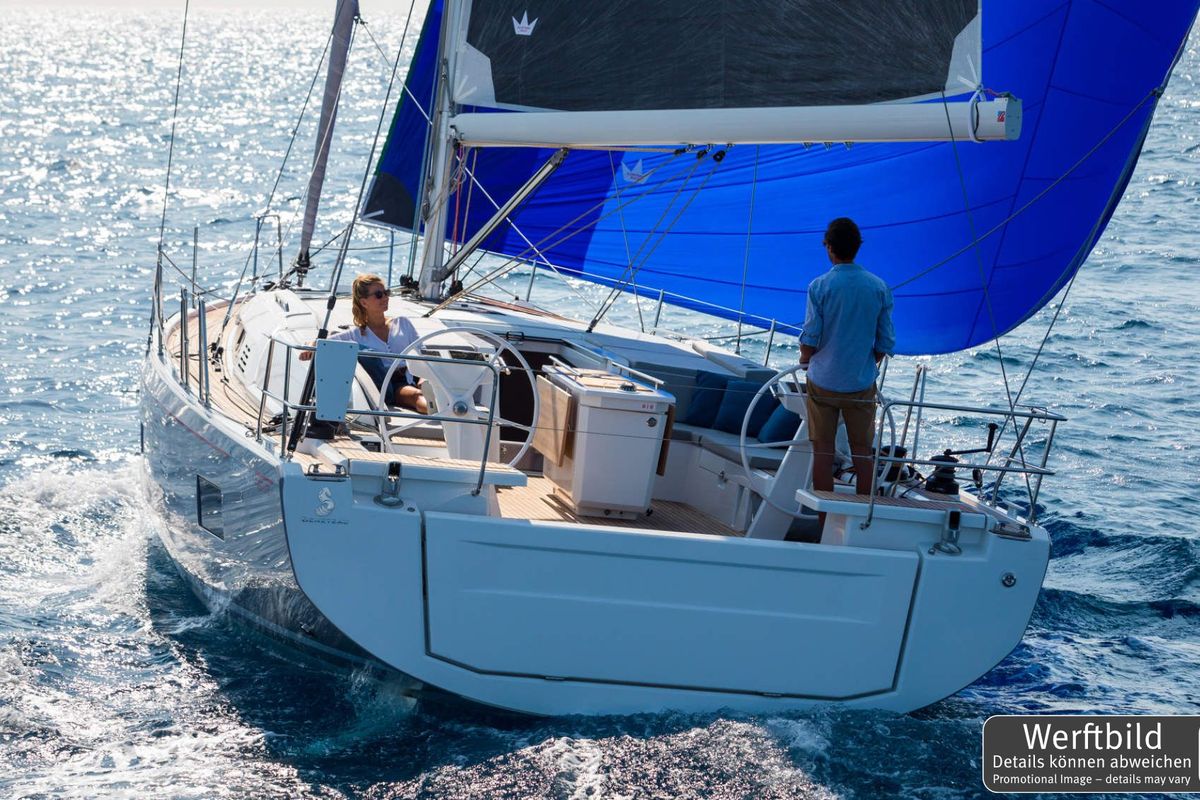 Exterior view of Momo, a Beneteau Oceanis 46.1 sailboat at Grad Pula, Croatia