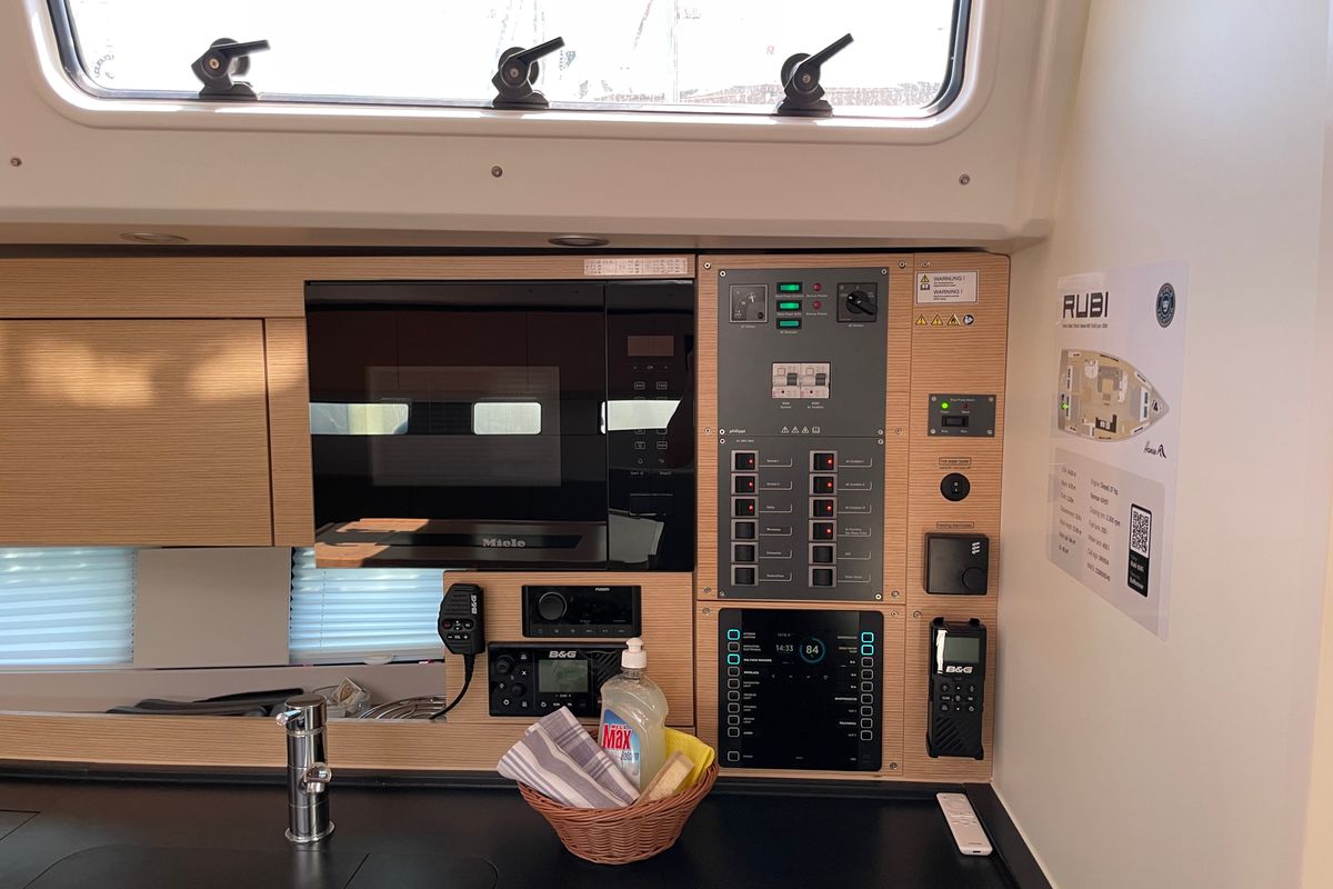Galley of Rubi, a Hanse Yachts Hanse 460 sailboat at Grad Šibenik, Croatia