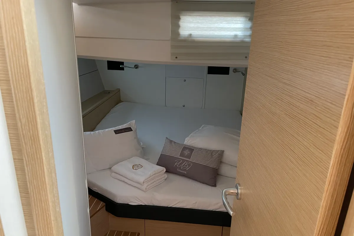 Cabin on Rubi, a Hanse Yachts Hanse 460 sailboat at Grad Šibenik, Croatia