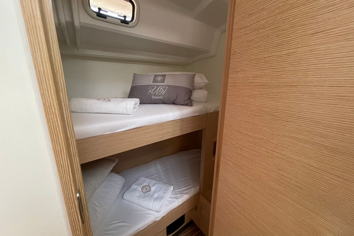 Cabin on Rubi, a Hanse Yachts Hanse 460 sailboat at Grad Šibenik, Croatia