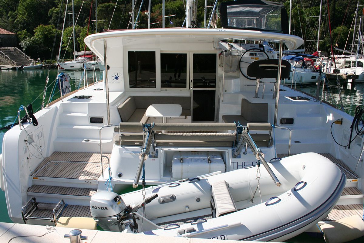 Deck of The Dove , a Lagoon 40 catamaran at Dubrovnik, Croatia